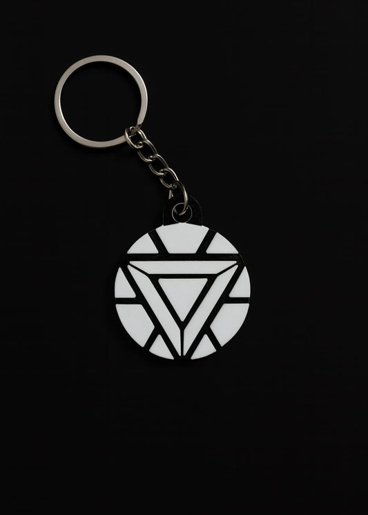 Keychain with a geometric design on a black background