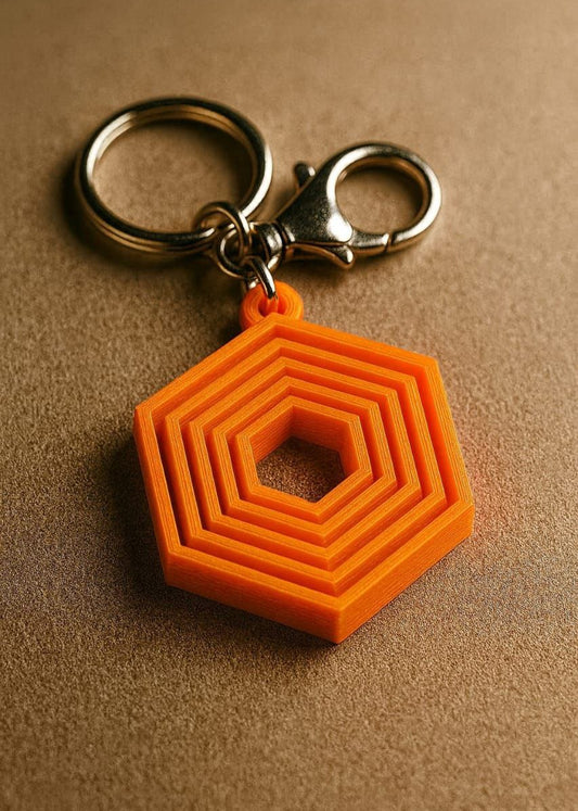 HexaLayer 3D Printed Keychain – Multiple Colors